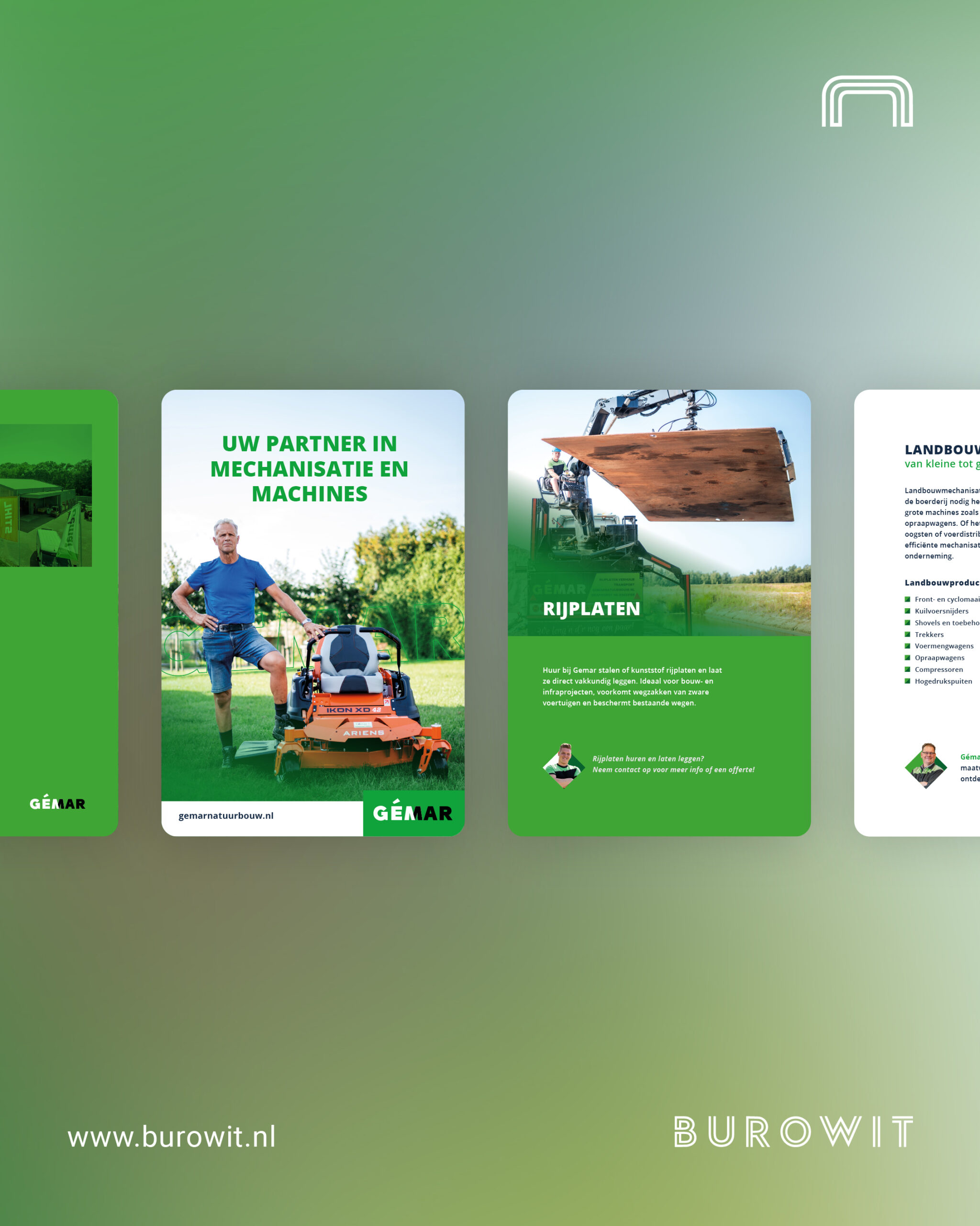Folder ontwerp voor Gemar door Burowit met consistente huisstijl en marketinguitstraling
