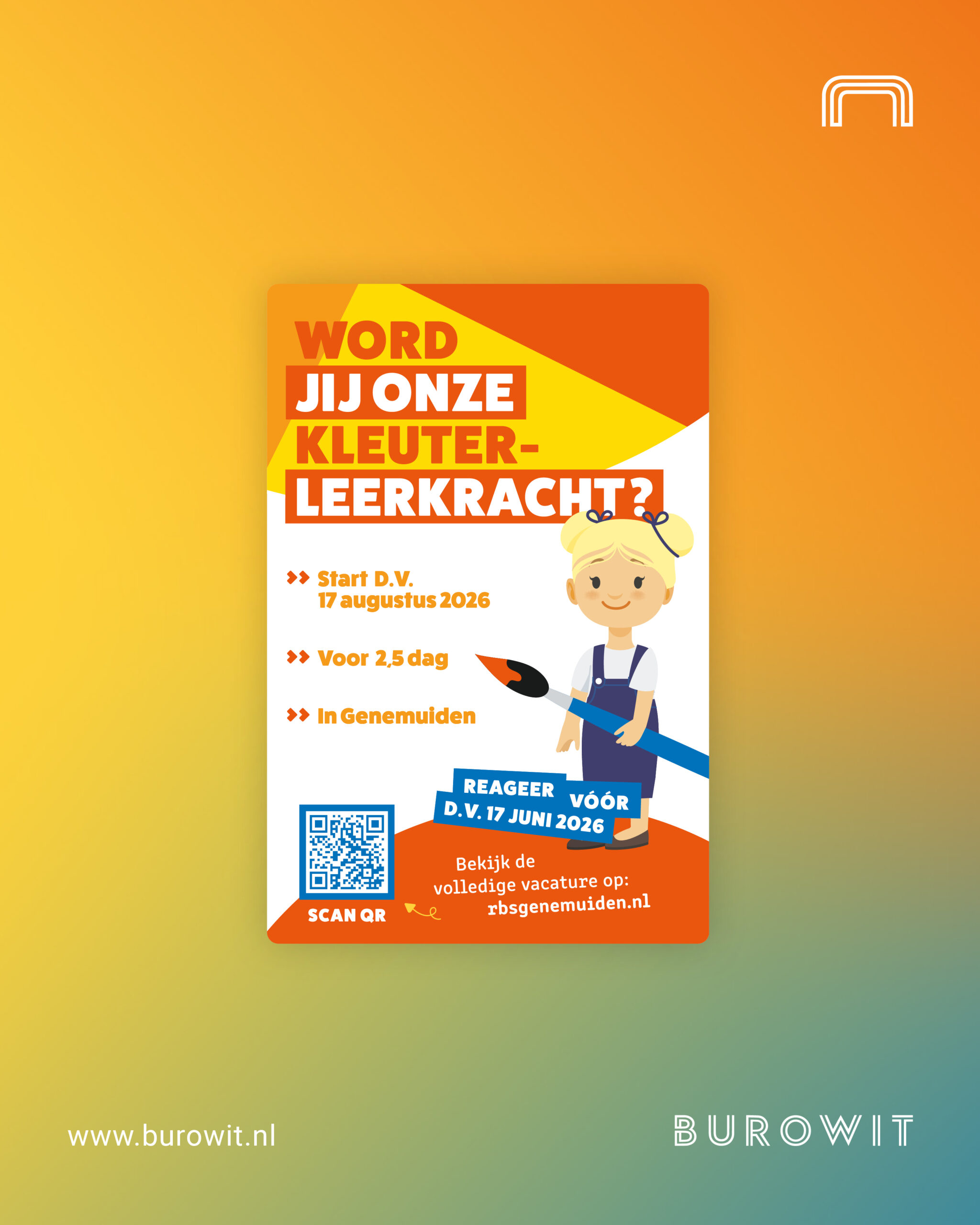 Vacaturecampagne voor de Eben-Haëzerschool Genemuiden ontworpen door Burowit
